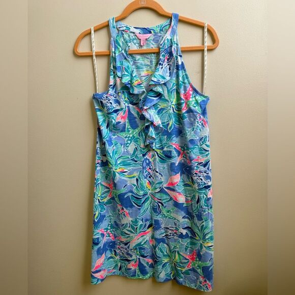 Lilly Pulitzer Dresses & Skirts - Lilly Pulitzer Shay Ruffle Tank Top Summer Dress Size Small